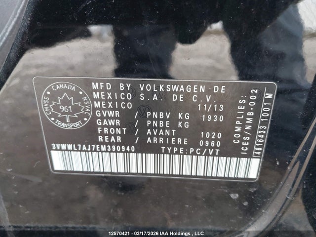 3VWWL7AJ7EM390940 Volkswagen JETTA TDI