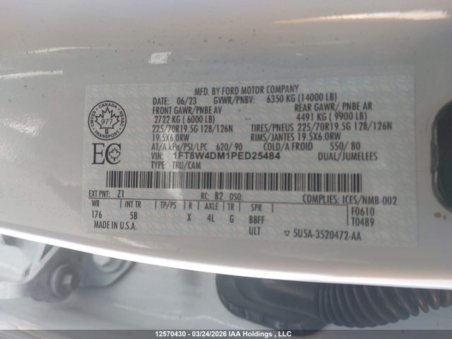 Продажа на аукционе авто 2023 Ford F450 Super Duty, vin: 1FT8W4DM1PED25484, номер лота: 12570430