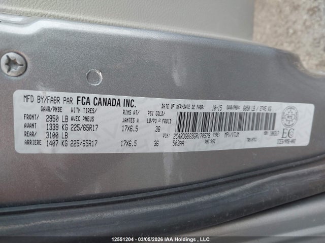 Aukcja sprzedaży 2016 Dodge Grand Caravan Se/sxt, vin: 2C4RDGBG9GR170579, numer aukcji: 12551204