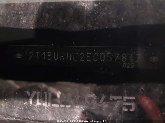 12564210 :رقم المزاد ، 2T1BURHE2EC057847 vin ، 2014 Toyota Corolla Le مزاد بيع