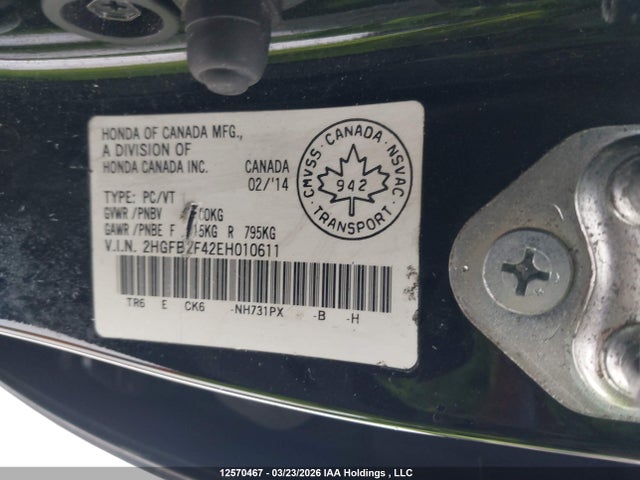 Продаж на аукціоні авто 2014 Honda Civic Lx, vin: 2HGFB2F42EH010611, номер лоту: 12570467