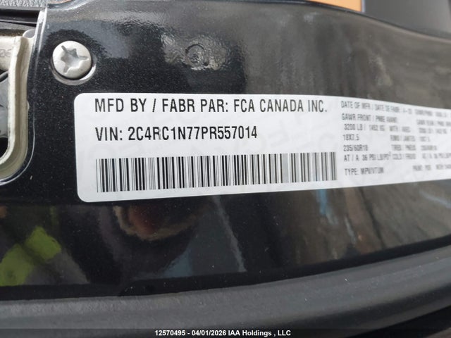 12570495 :رقم المزاد ، 2C4RC1N77PR557014 vin ، 2023 Chrysler Pacifica Hybrid Pinnacle مزاد بيع