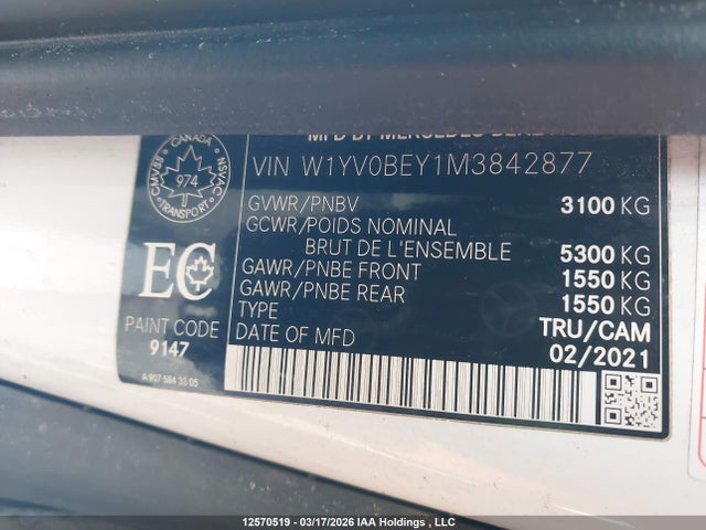 W1YV0BEY1M3842877 Mercedes-Benz Metris