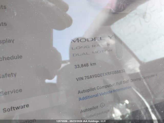 12570556 :رقم المزاد ، 7SAYGDEEXRF088633 vin ، 2024 Tesla Model Y مزاد بيع