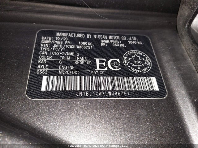JN1BJ1CWXLW386751 Nissan QASHQAI