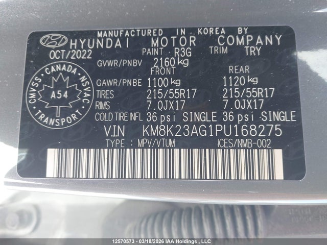 KM8K23AG1PU168275 Hyundai Kona Electric Preferred
