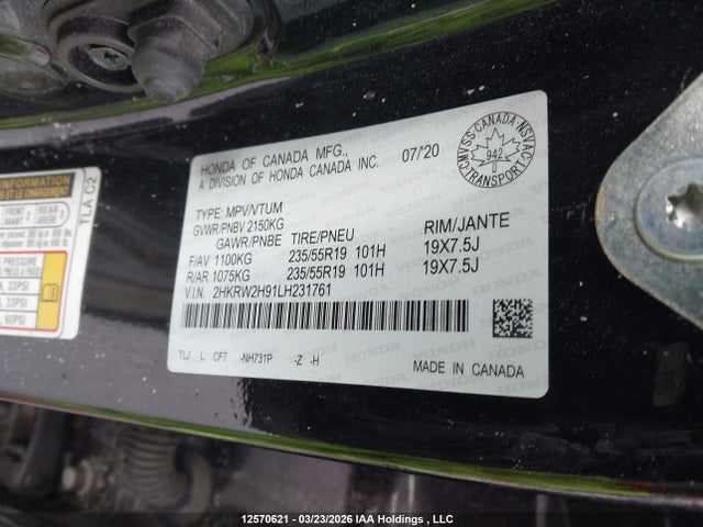 2HKRW2H91LH231761 Honda CR-V