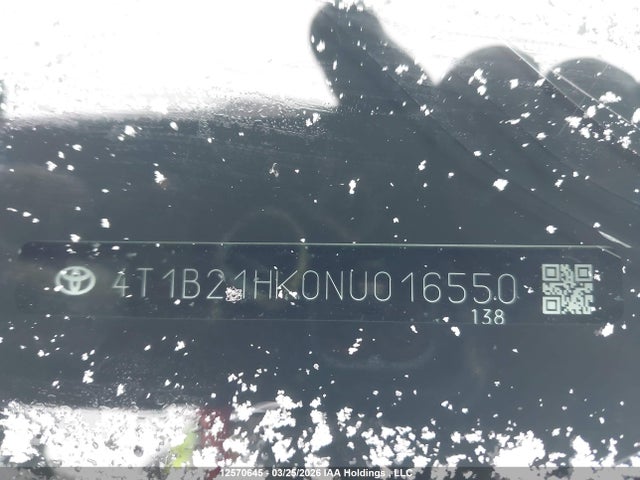 4T1B21HK0NU016550 Toyota Camry Xle/se