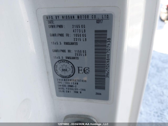 3N6CM0KN8HK707438 Nissan NV200