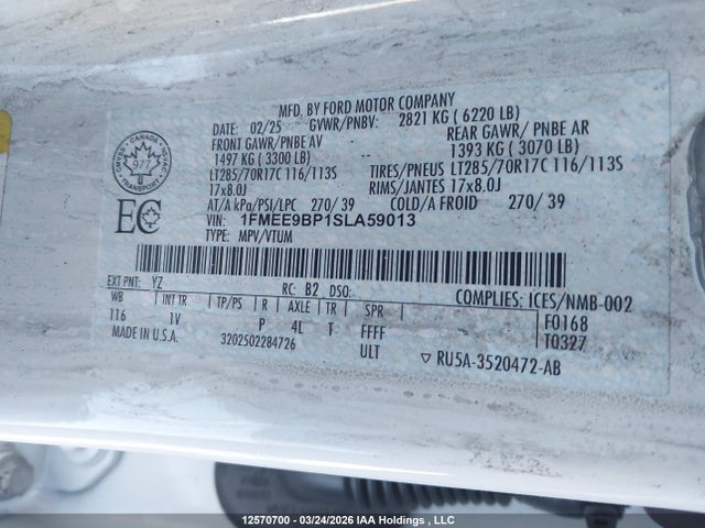 1FMEE9BP1SLA59013 Ford Bronco