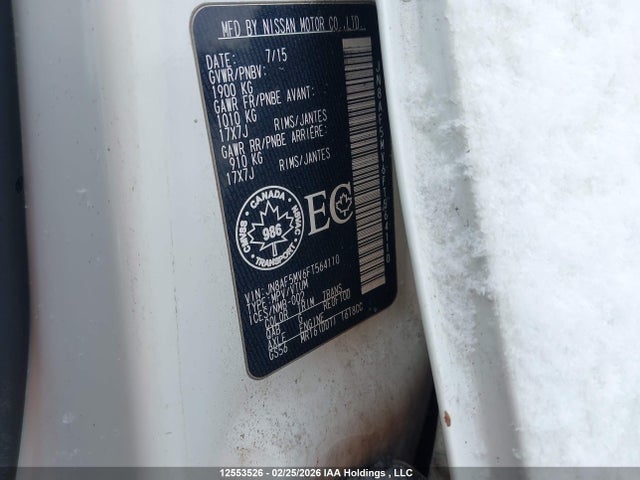 Aukcja sprzedaży 2015 Nissan Juke Sl/sv, vin: JN8AF5MV6FT564110, numer aukcji: 12553526
