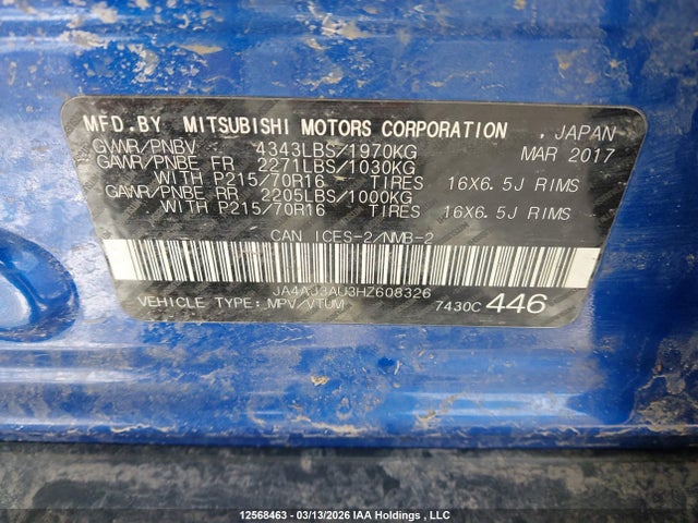 JA4AJ3AU3HZ608326 Mitsubishi RVR SE