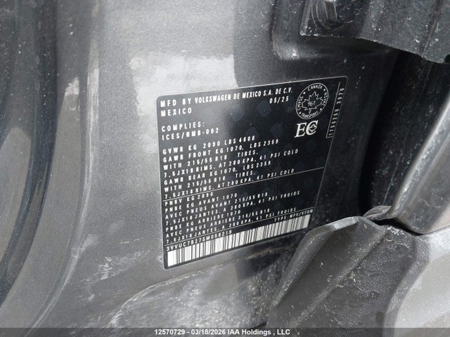 2025 Volkswagen Taos Se მანქანა იყიდება აუქციონზე, vin: 3VVUC7B27SM058219, აუქციონის ნომერი: 12570729