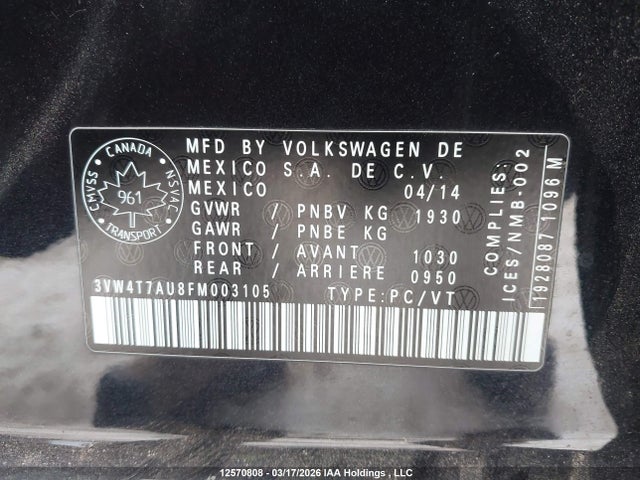 3VW4T7AU8FM003105 Volkswagen Golf GTI