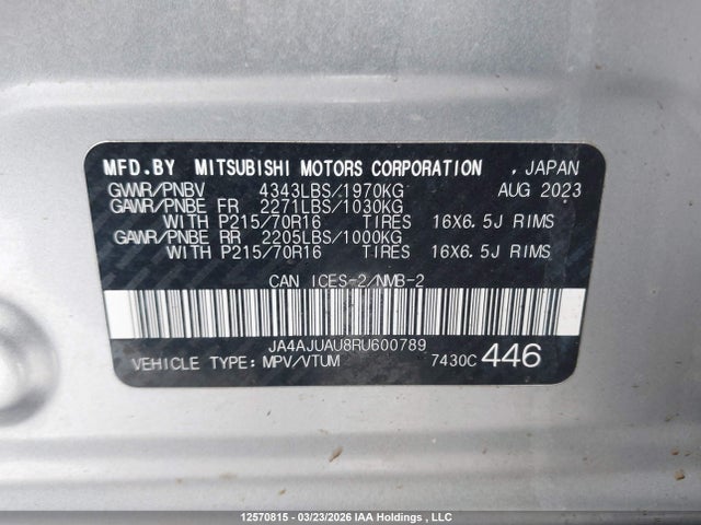 JA4AJUAU8RU600789 Mitsubishi RVR ES