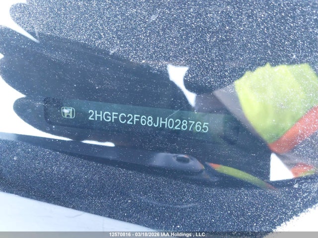 12570816 :رقم المزاد ، 2HGFC2F68JH028765 vin ، 2018 Honda Civic Se مزاد بيع