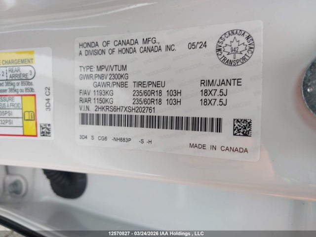 2HKRS6H7XSH202761 Honda CR-V HYBRID