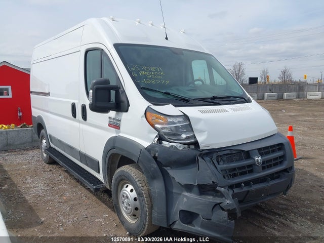 2016 Ram Promaster 2500 High Roof მანქანა იყიდება აუქციონზე, vin: 3C6TRVCG8GE128777, აუქციონის ნომერი: 12570891