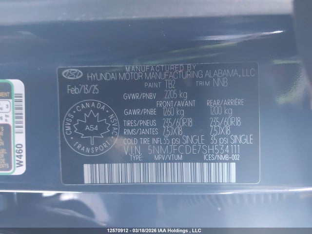 5NMJFCDE7SH534111 Hyundai Tucson Xrt
