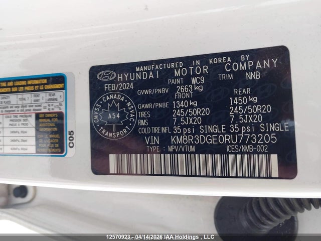 KM8R3DGE0RU773205 Hyundai Palisade Xrt