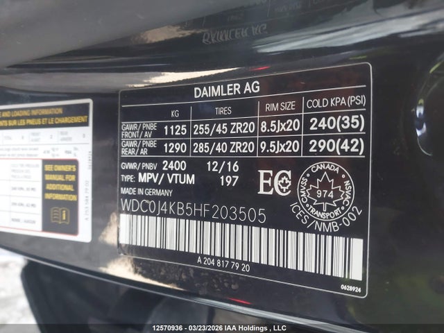 WDC0J4KB5HF203505 Mercedes-Benz Glc 300 Coupe 4matic