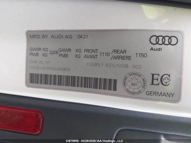 WAUEAAF49MA064800 Audi A4 Premium Plus 45