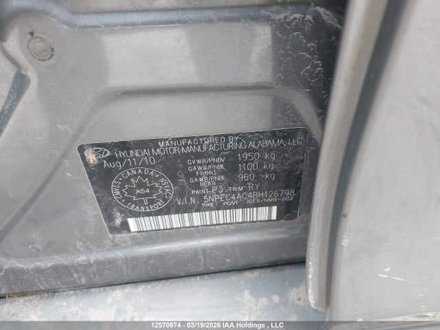 Aukcja sprzedaży 2011 Hyundai Sonata Limited, vin: 5NPEC4AC4BH126798, numer aukcji: 12570974