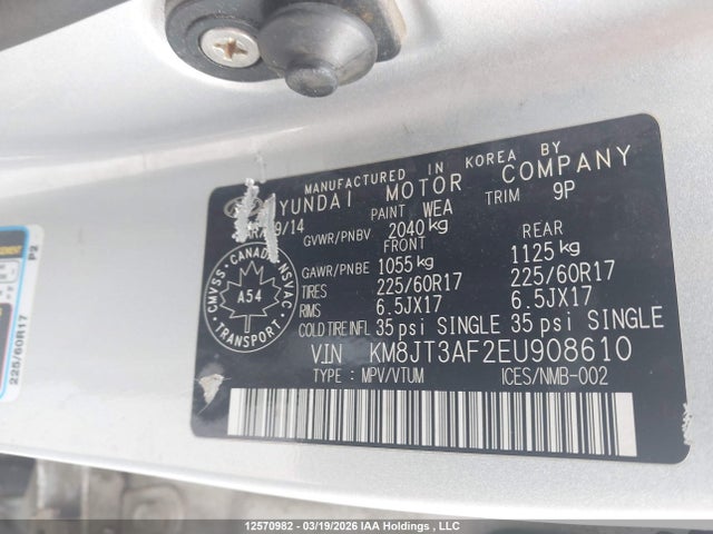 Продажа на аукционе авто 2014 Hyundai Tucson, vin: KM8JT3AF2EU908610, номер лота: 12570982