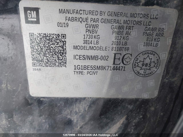 1G1BE5SM8K7144471 Chevrolet CRUZE LT