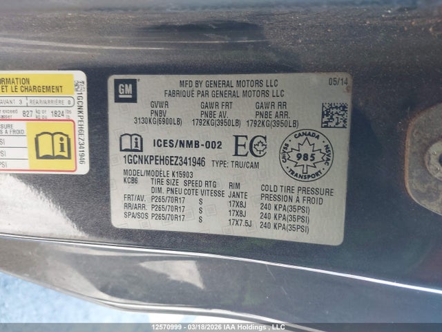 1GCNKPEH6EZ341946 Chevrolet Silverado 1500 1wt/2wt