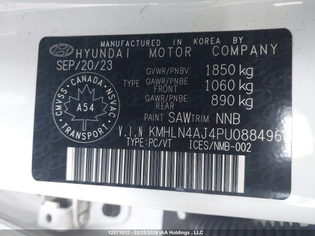 KMHLN4AJ4PU088496 Hyundai Elantra Hybrid Luxury