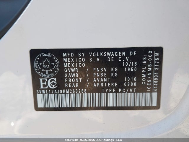 3VWL17AJ9HM269288 Volkswagen Jetta 1.8 Tsi Highline