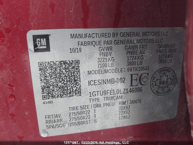 1GTU9FEL0LZ146086 GMC Sierra 1500 Denali