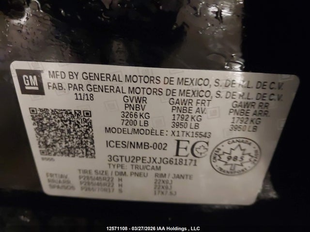 3GTU2PEJXJG618171 GMC Sierra K1500 Denali