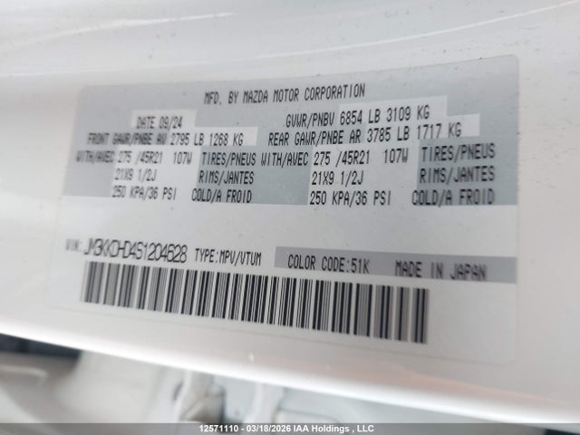 JM3KKDHD4S1204628 Mazda Cx-90 Premium