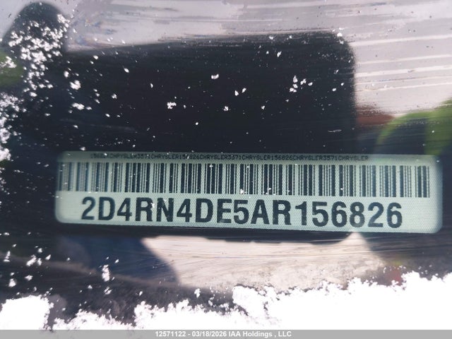 12571122 :رقم المزاد ، 2D4RN4DE5AR156826 vin ، 2010 Dodge Grand Caravan Se مزاد بيع