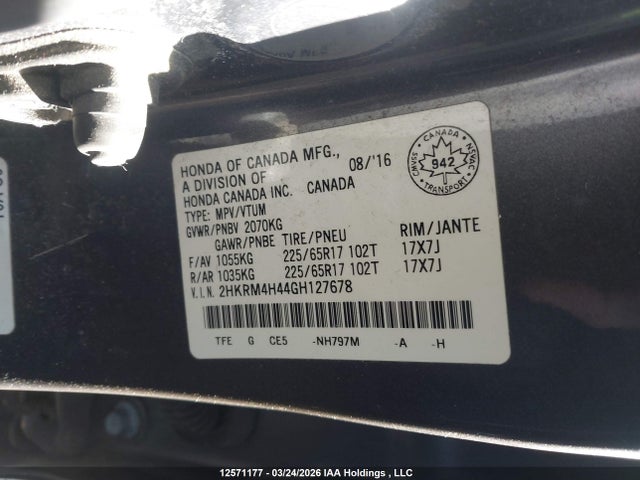 2HKRM4H44GH127678 Honda CR-V SE