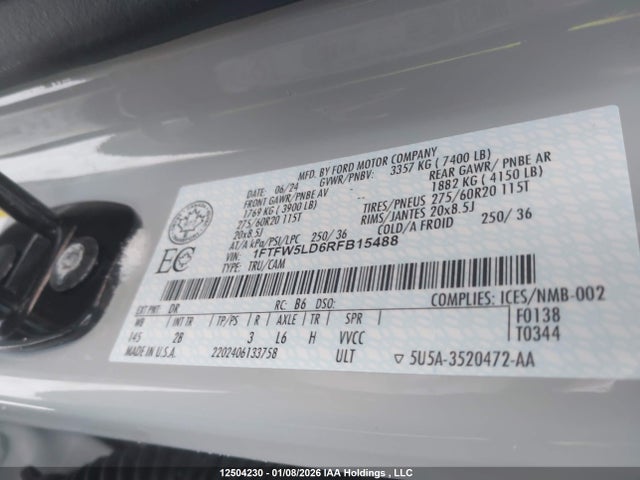 1FTFW5LD6RFB15488 Ford F150