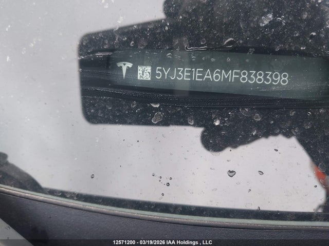 Aukcja sprzedaży 2021 Tesla Model 3 Standard Range/standard Range Plus, vin: 5YJ3E1EA6MF838398, numer aukcji: 12571200