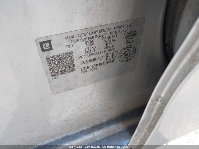 1G1BE5SM5K7144945 Chevrolet CRUZE LT