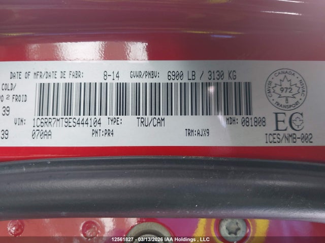 Aukcja sprzedaży 2014 Ram 1500 Sport, vin: 1C6RR7MT9ES444104, numer aukcji: 12561827