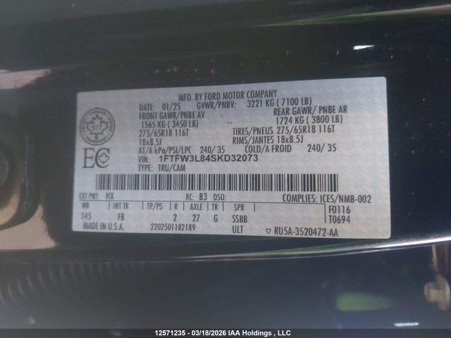 Ford F150 Xlt 2025 1FTFW3L84SKD32073 Image 18