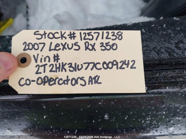 2007 Lexus Rx 350 მანქანა იყიდება აუქციონზე, vin: 2T2HK31U77C009242, აუქციონის ნომერი: 12571238