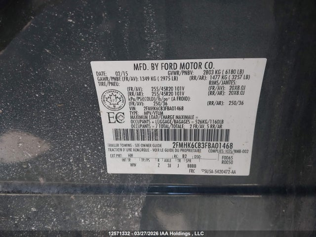 Ford FLEX SEL 2015 2FMHK6C83FBA01468 Image 18