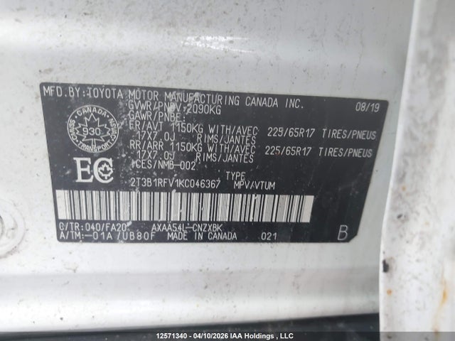 Toyota RAV4 LE 2019 2T3B1RFV1KC046367 Image 9