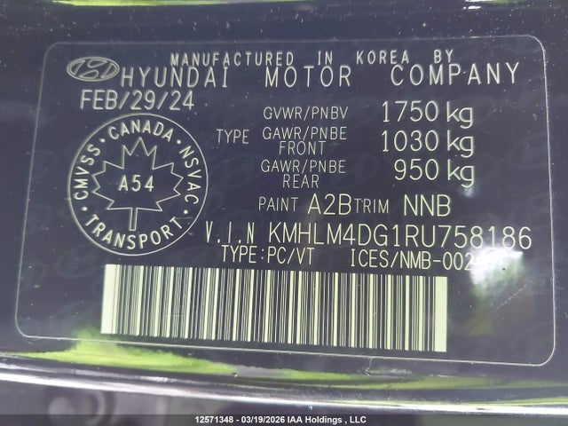 KMHLM4DG1RU758186 Hyundai Elantra Preferred W/tech Package