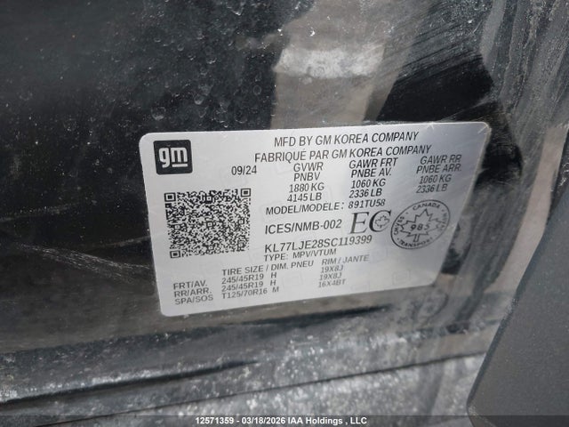 KL77LJE28SC119399 Chevrolet Trax 2rs