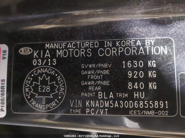 Aukcja sprzedaży 2013 Kia Rio Ex/lx/lx+/sx, vin: KNADM5A30D6855891, numer aukcji: 12563263