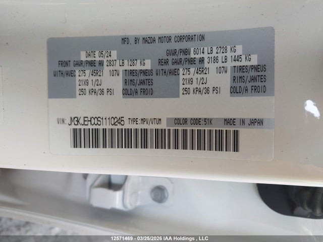 JM3KJEHC0S1110245 Mazda Cx-70 Mhev