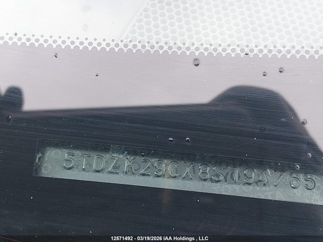 Aukcja sprzedaży 2008 Toyota Sienna Ce, vin: 5TDZK29CX8S194765, numer aukcji: 12571492